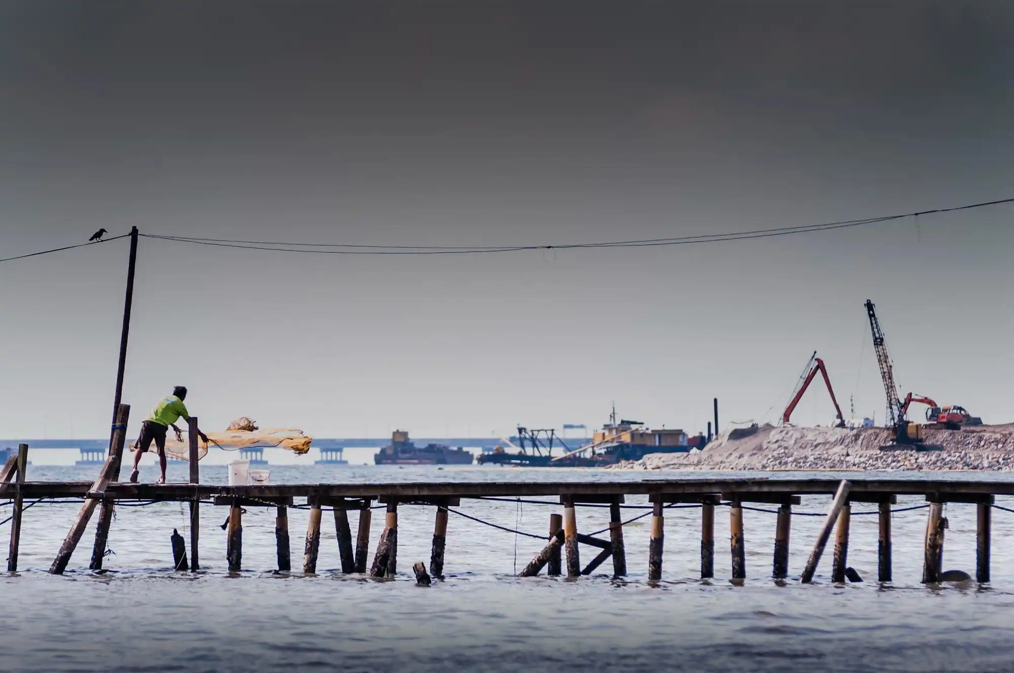 F.C. ASE Works reforming the sea wall